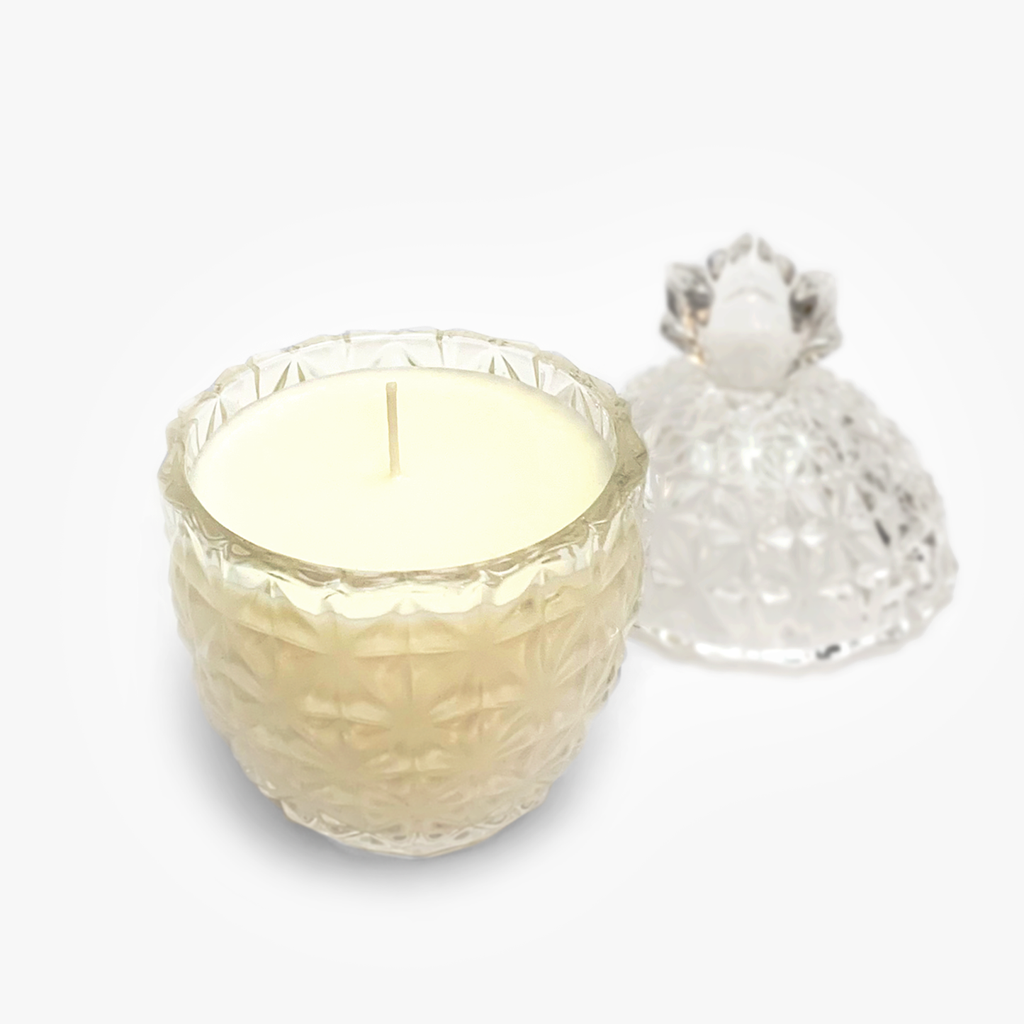 Kerze im Art Deco Glas
