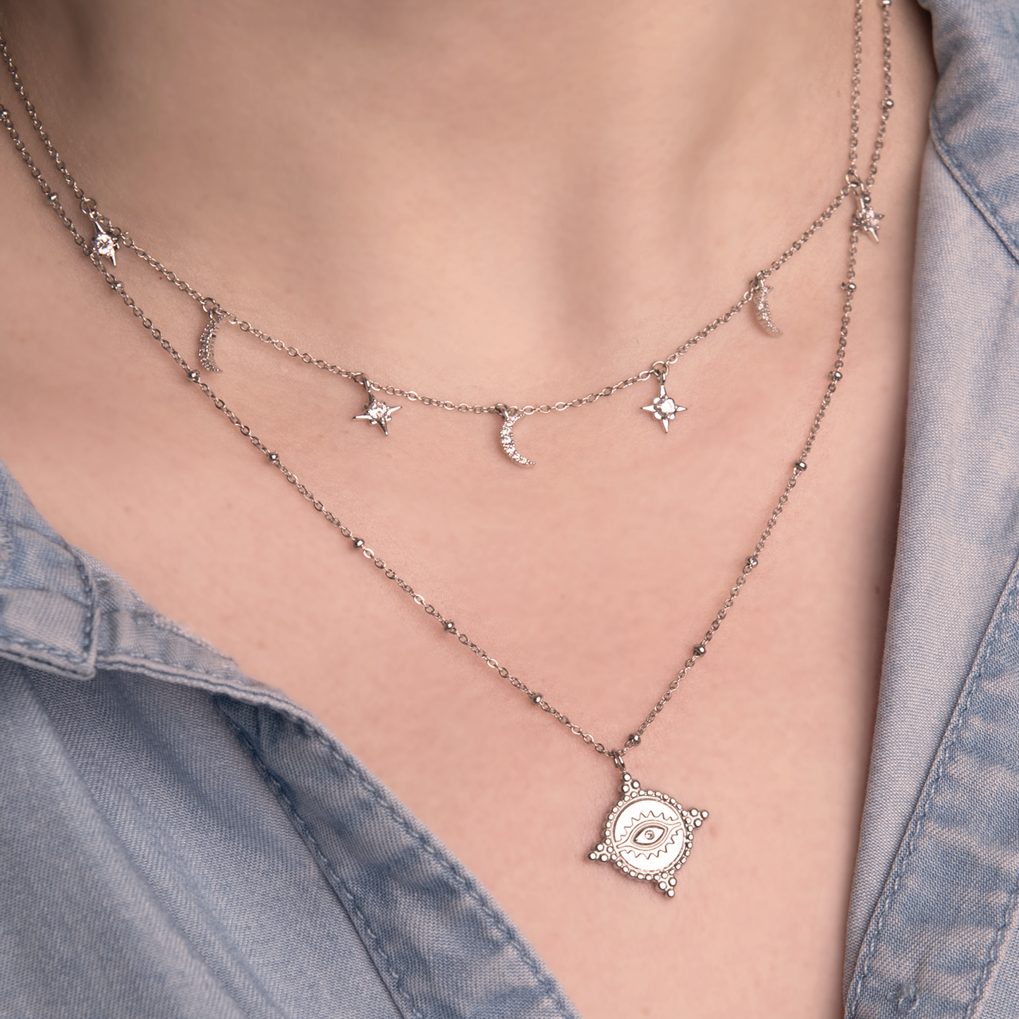 Produktfoto Collier "Moons & Stars" - Halskette im Shop von COPARIE.